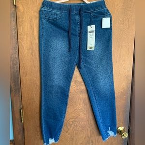 YMI blue jean cheetah joggers